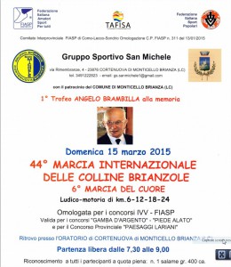 44° Marcia Internazionale delle Colline Brianzole @ Monticello Brianza | Lombardia | Italia